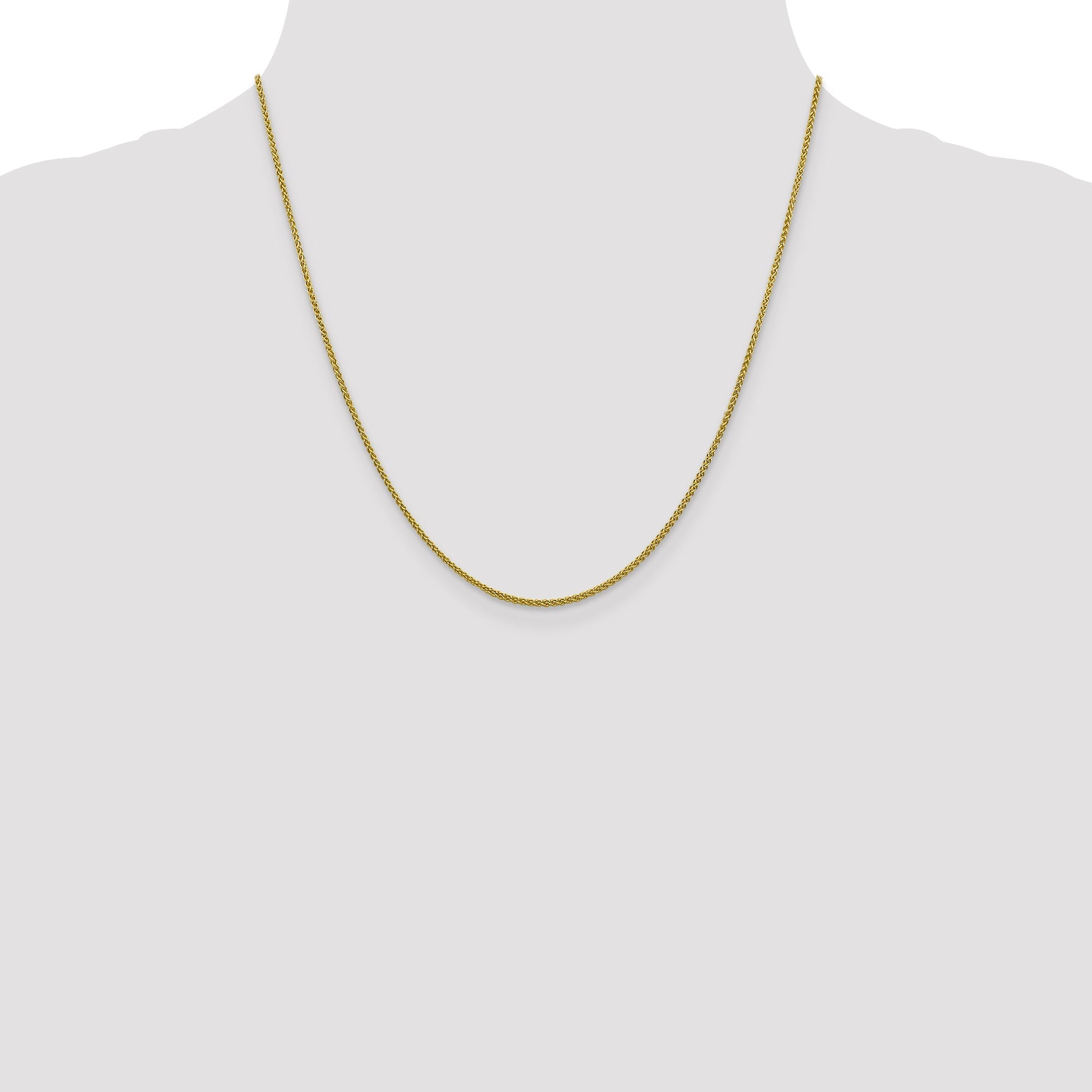 20 Inch 10K 1.5mm D/C Spiga Chain Necklace