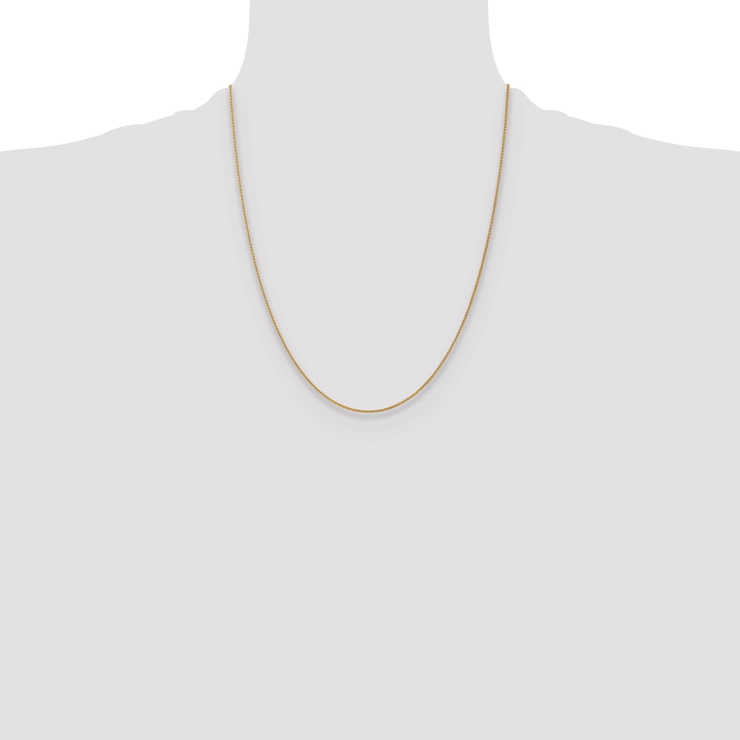 22 Inch 10K Yellow Gold 1mm Spiga Chain Necklace