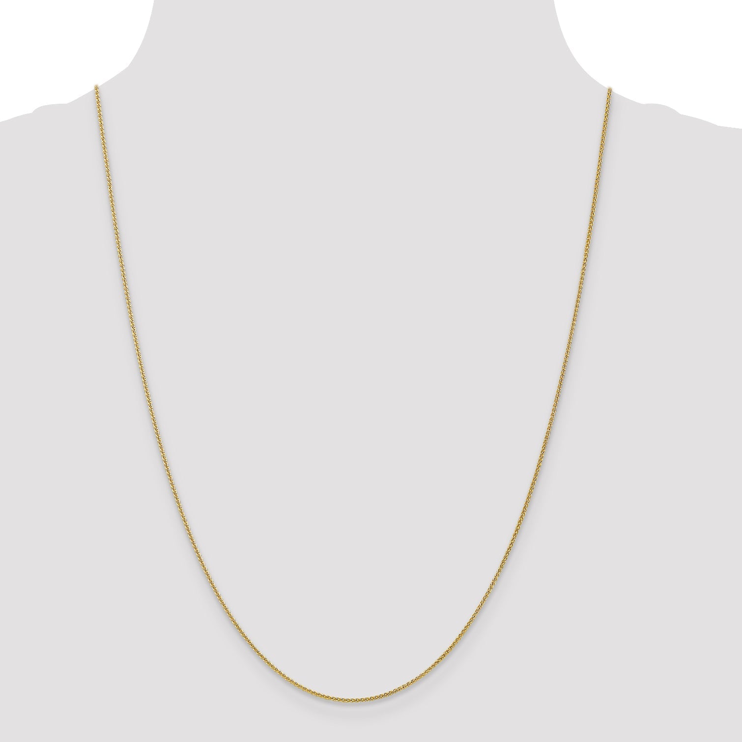 24 Inch 10K 1mm Spiga Chain Necklace