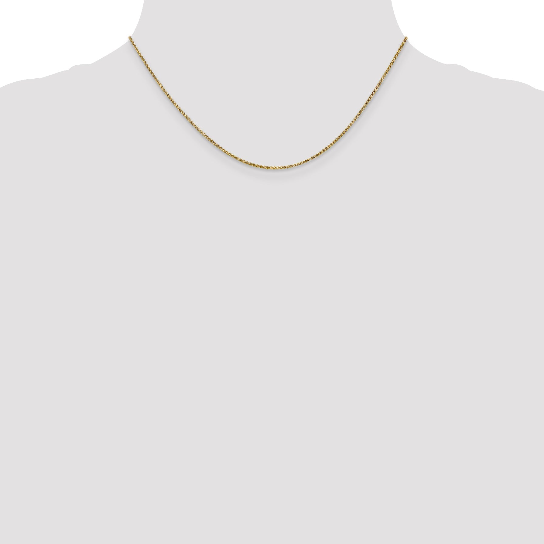 16 Inch 10K 1.2mm Spiga Chain Necklace