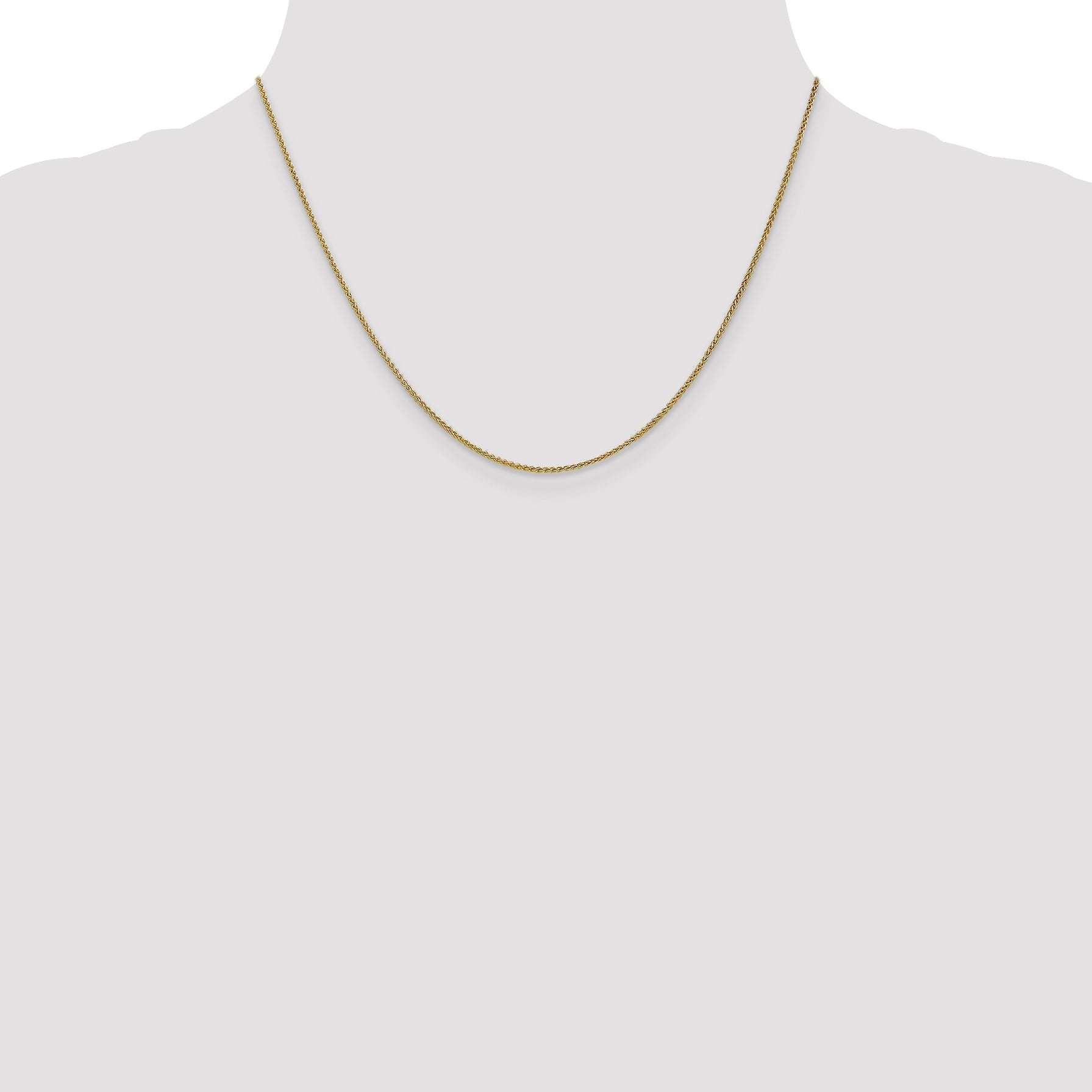 18 Inch 10K 1.2mm Spiga Chain Necklace