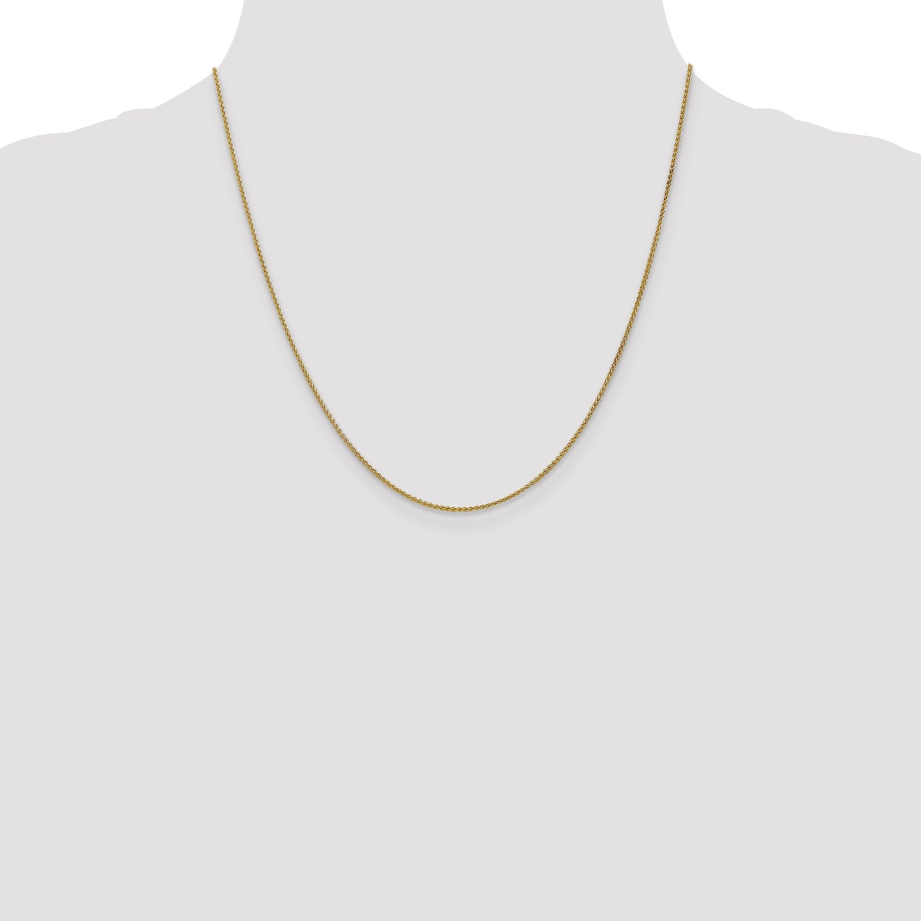 20 Inch 10K 1.2mm Spiga Chain Necklace