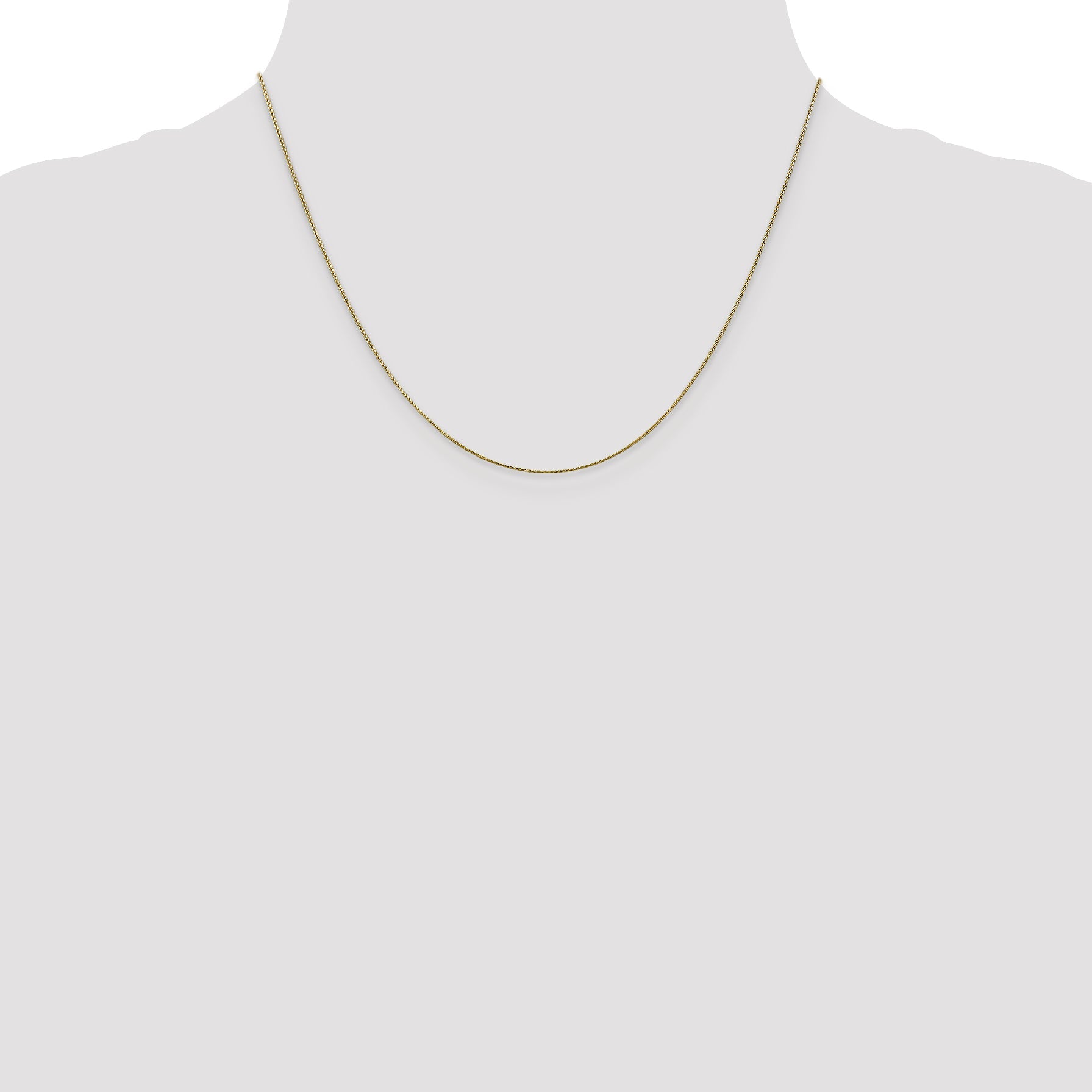 18 Inch 10K .65mm D/C Spiga Chain Necklace