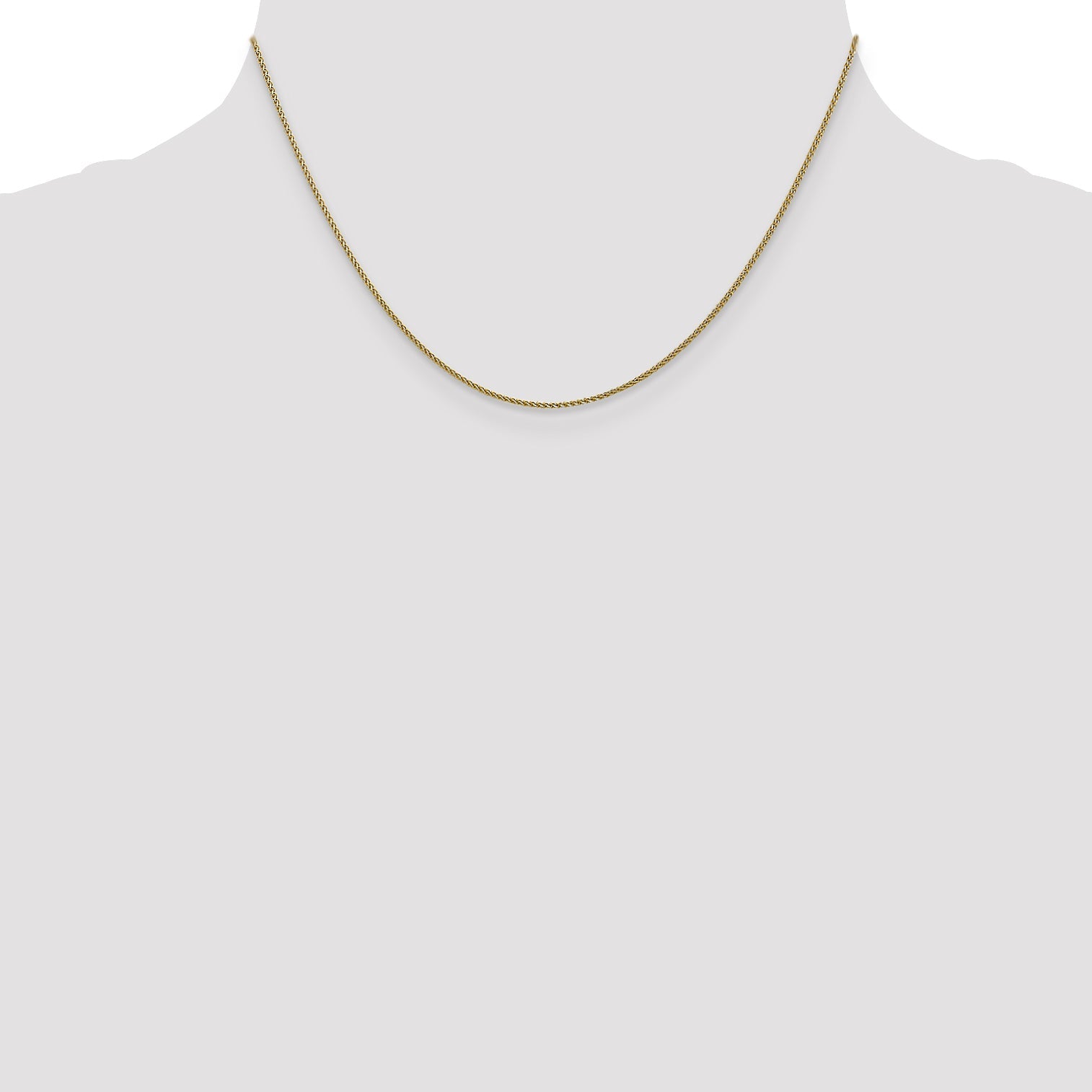 16 Inch 10K 1mm D/C Spiga Chain Necklace