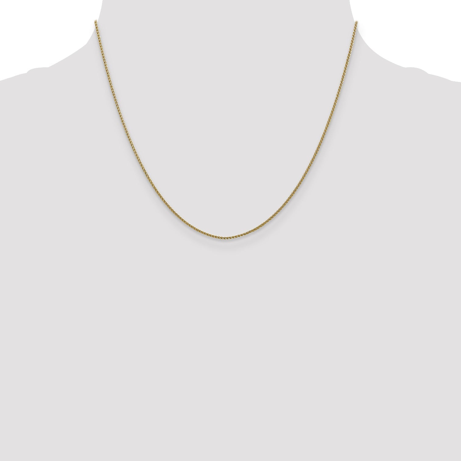 18 Inch 10K 1mm D/C Spiga Chain Necklace