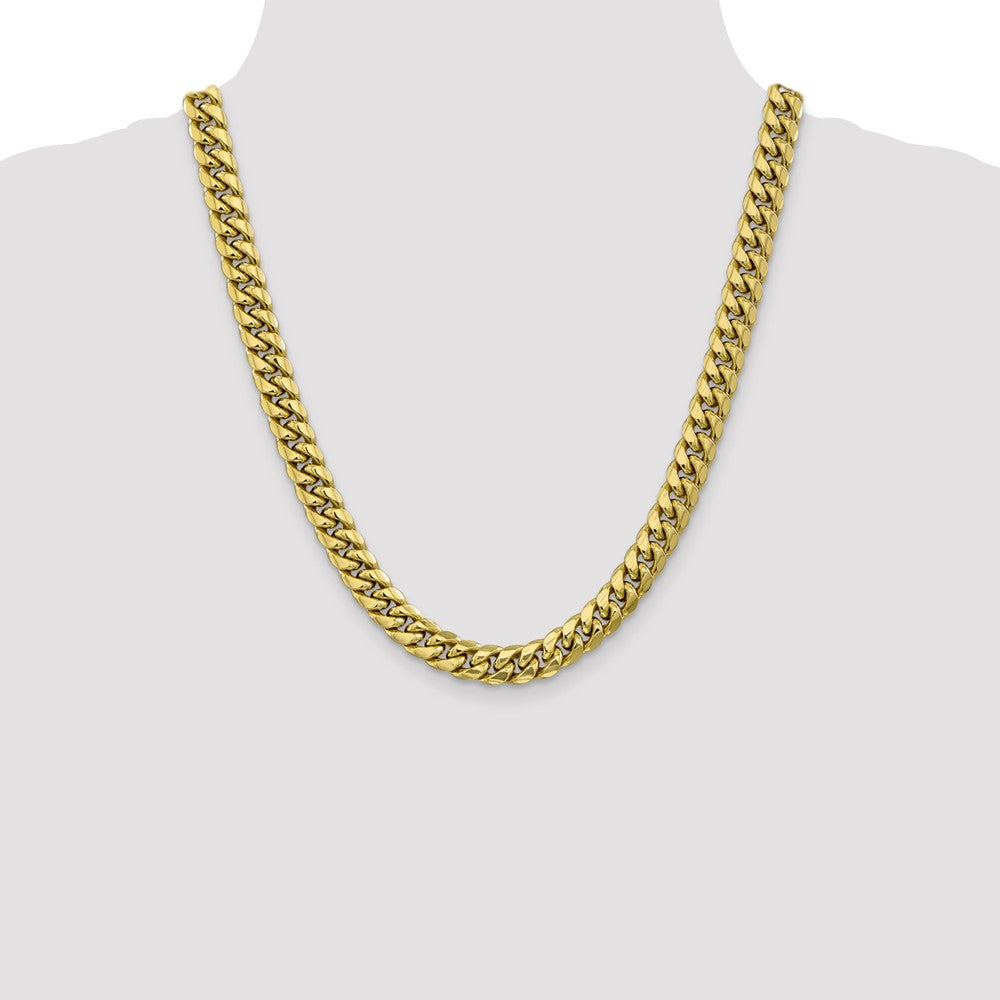 22 Inch 10K Semi-Solid 9.3mm Miami Cuban Chain Necklace