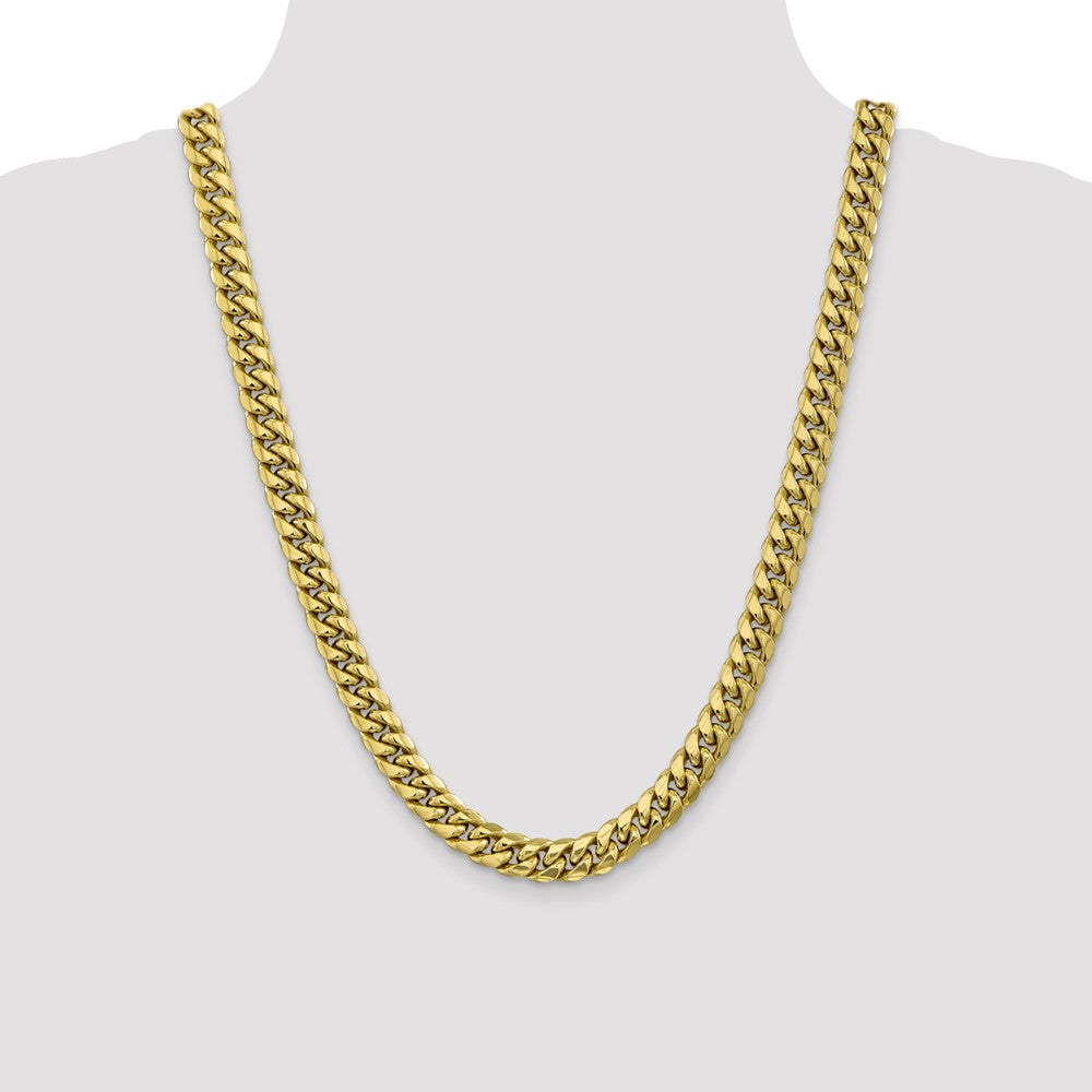 24 Inch 10K Semi-Solid 9.3mm Miami Cuban Chain Necklace