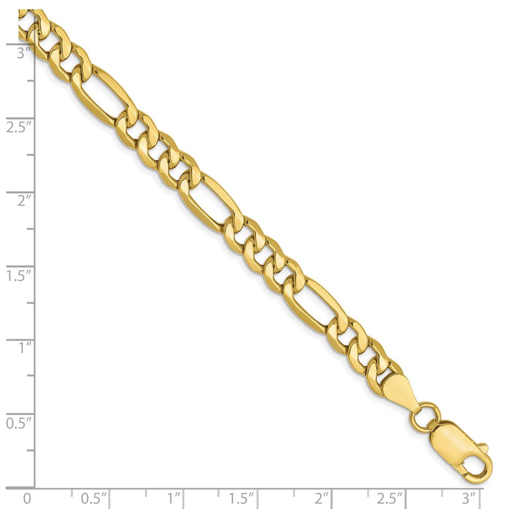 8 Inch 10K 6.6mm Semi-Solid Figaro Chain Bracelet