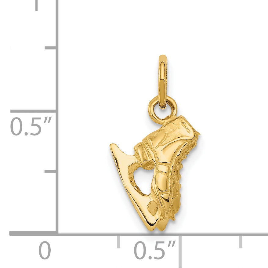 14k Yellow Gold 14k 3-D PAIR Of Ice Skates Charm