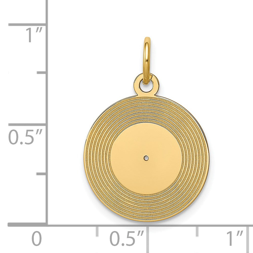 14k Yellow Gold 14k Record Album Charm