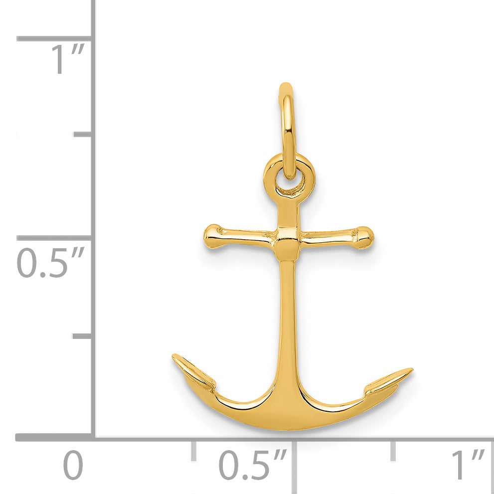 14k Yellow Gold 14K 3D Anchor Charm