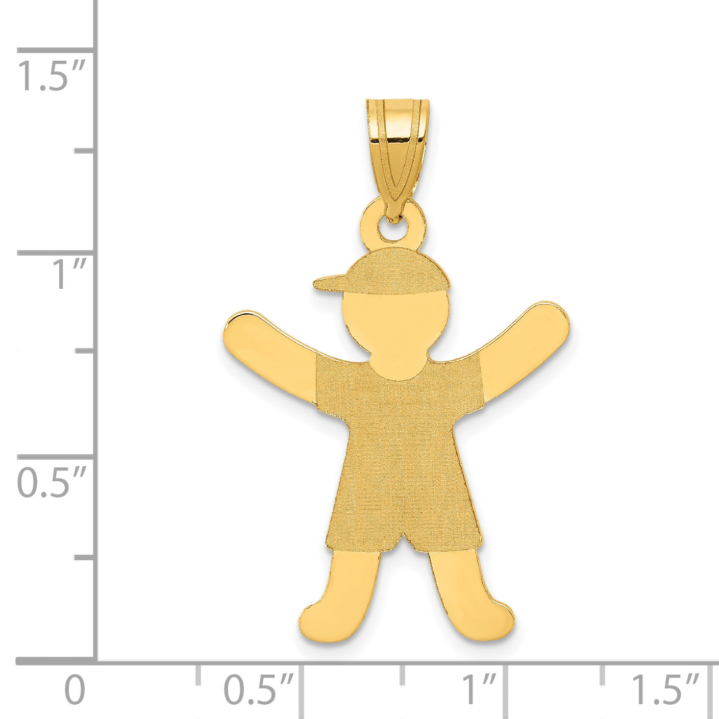14k Yellow Gold 14k Laser Polished Boy with Hat Charm