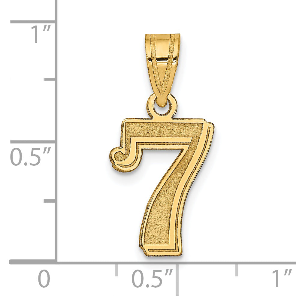 14k Yellow Gold 14k Polished Etched Number 7 Pendant