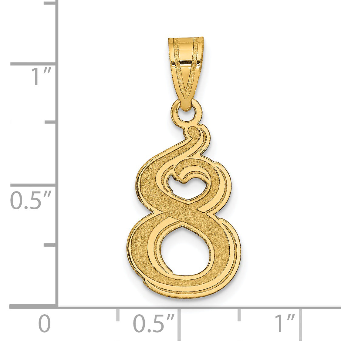 14k Yellow Gold 14k Polished Etched Number 8 Pendant