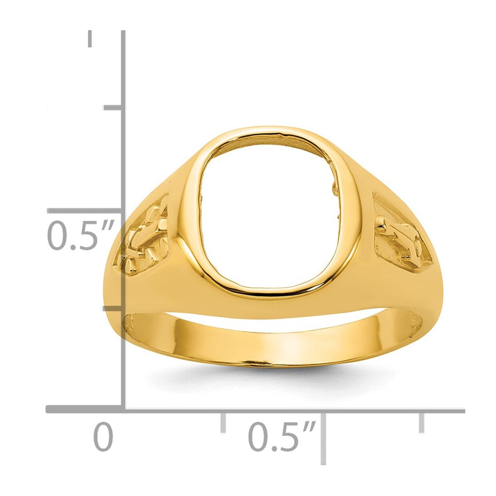 10K Yellow Gold Ibgoodman Men'S Polished And Textured Blue Lodge Master Masonic Ring Mounting