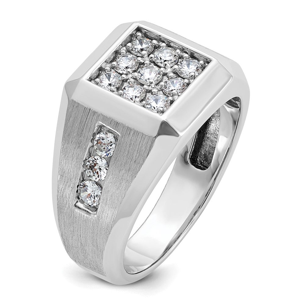 14K White Gold Ibgoodman 1 Carat Lab Grown Diamond Vs/Si+ G+ Complete Square Cluster Men'S Ring