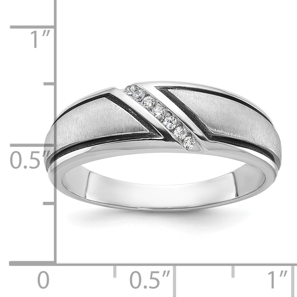 10K White Gold Men'S Polished And Satin Ring Mounting