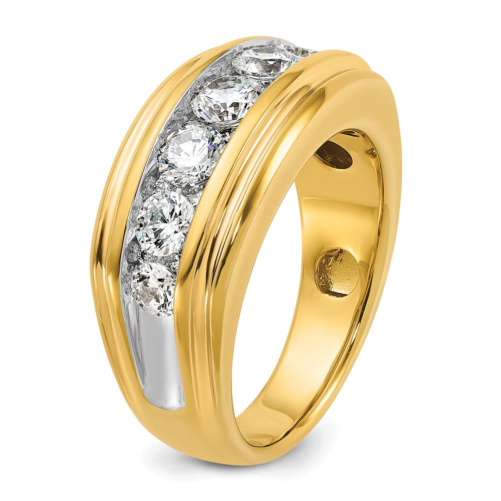 10K Yellow Gold Ibgoodman Men'S Polished And Grooved Ring Mounting