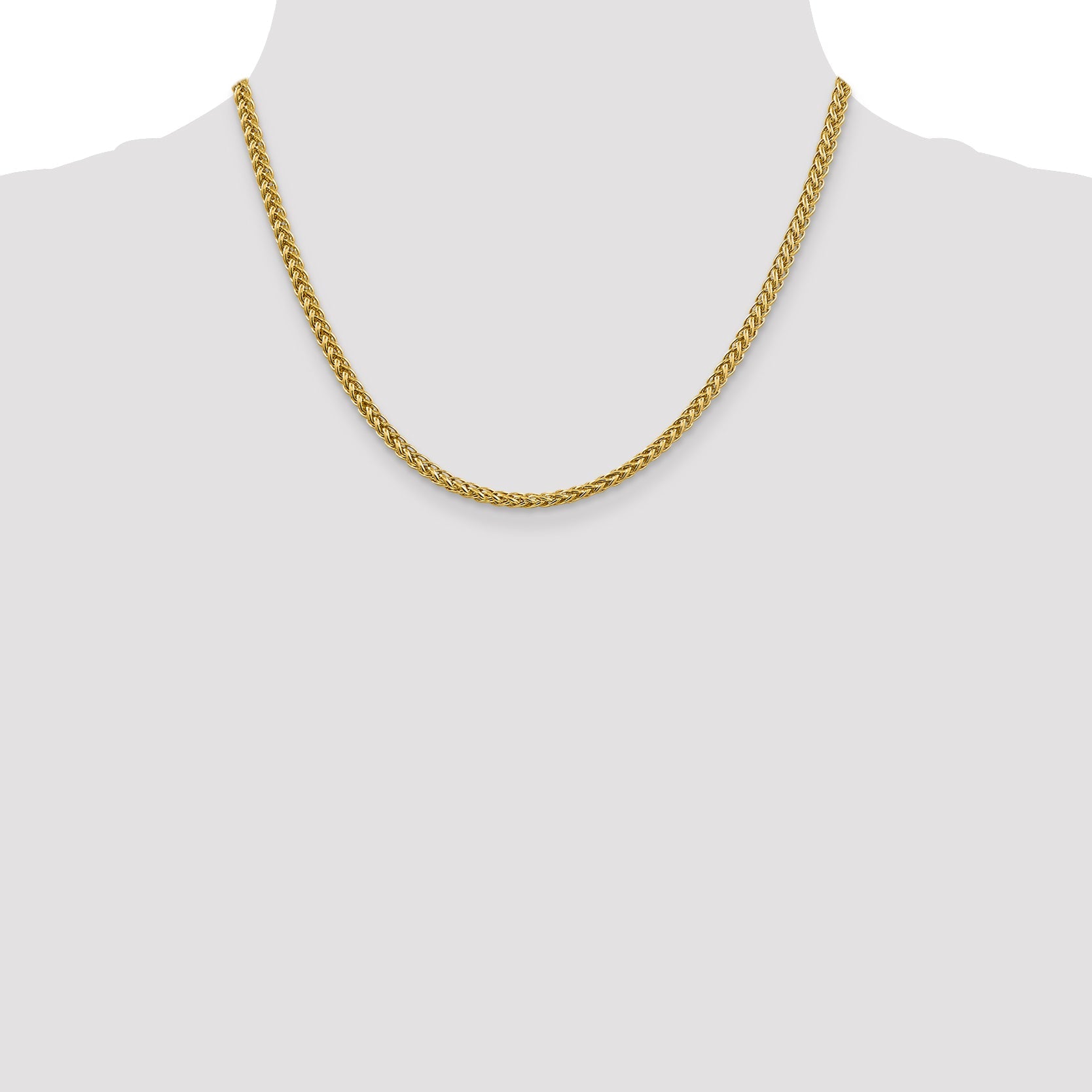 18 Inch 14K 16 4.3mm Semi-Solid 3-Wire Wheat With Lobster Clasp Chain Necklace