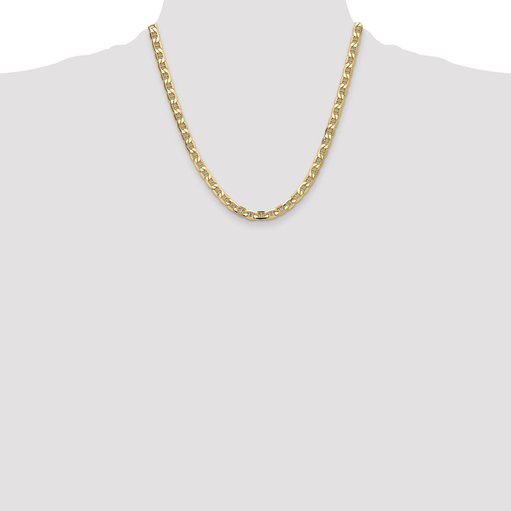 2 Inch 14K Yellow Gold 6.25mm Semi-Solid Anchor Chain Necklace