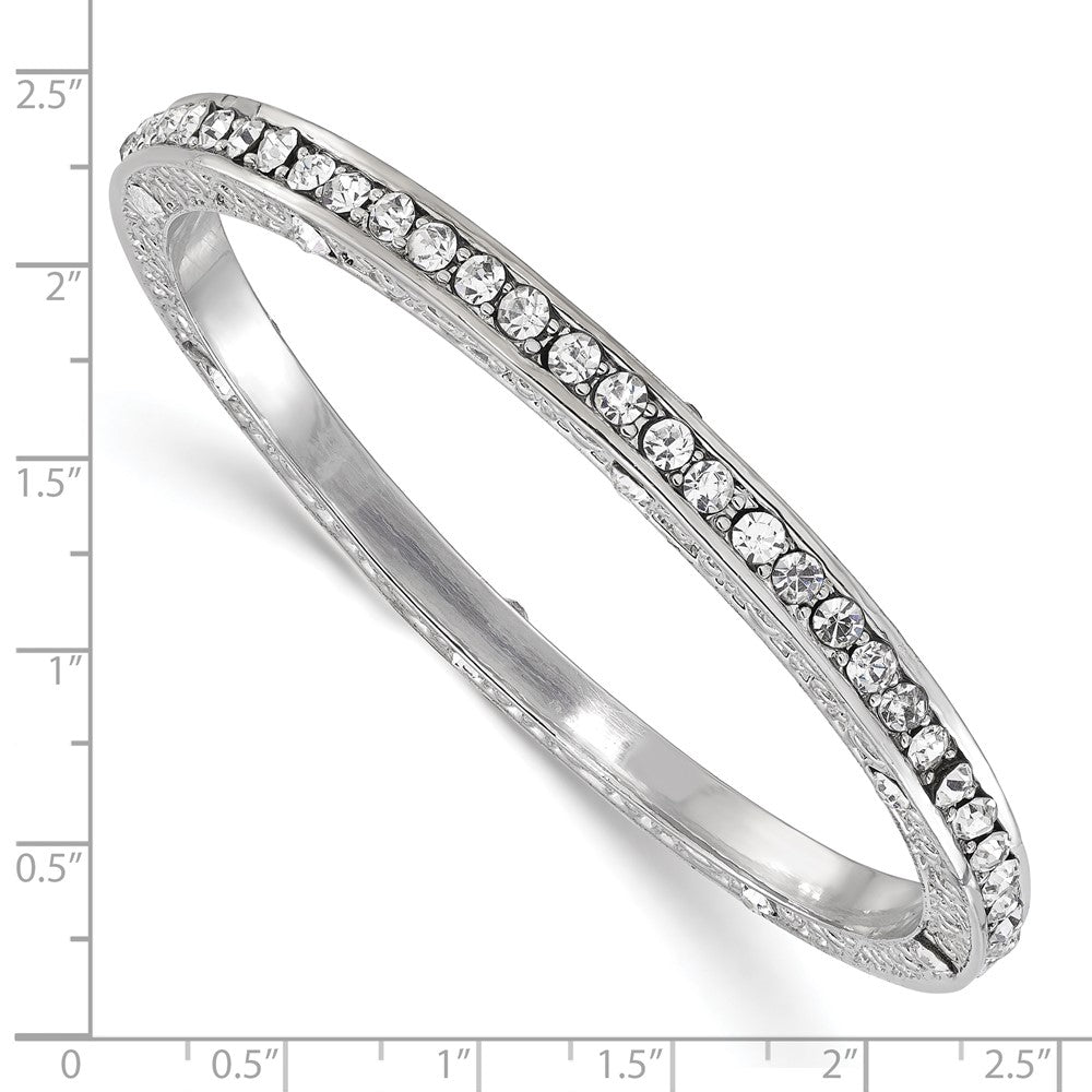 Fashion 1928 Jewelry Silver-Tone Clear Epoxy Stones Slip-On Bangle Bracelet