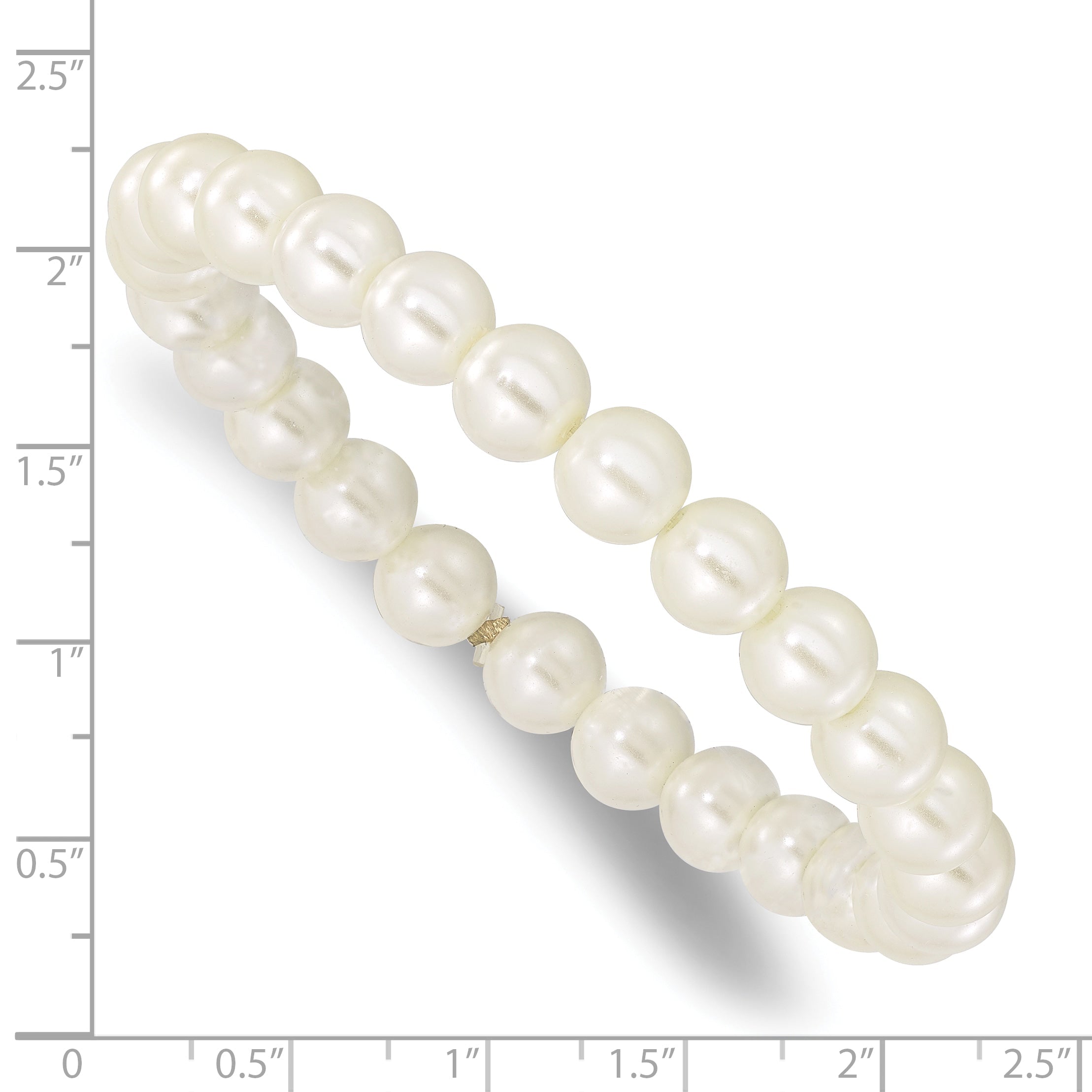 7 Inch 1928 Jewelry 8mm Ivory Imitation Pearl Stretch Bracelet
