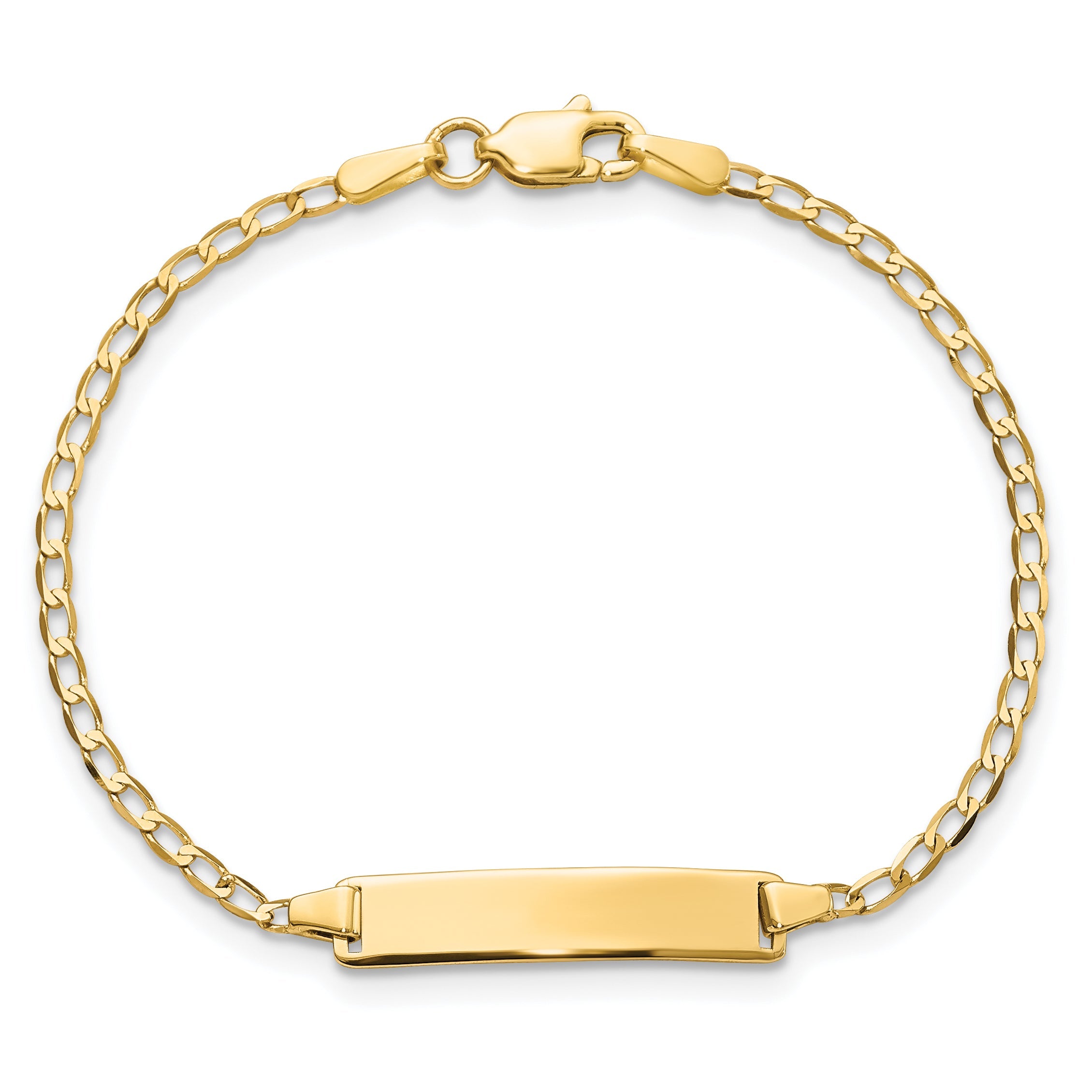 5.5 Inch 14K Flat Curb Link Id Bracelet