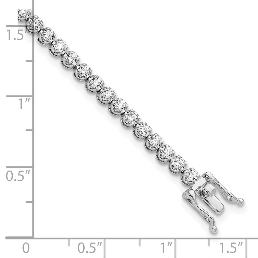 14k White Gold 2 Ct. Lab Grown Diamond VS/SI+ G+ Round Tennis Bracelet