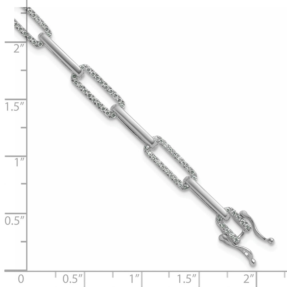 14K White Gold 1 3/8 Carat Lab Grown Diamond Vs/Si+ G+ Fashion Link Bracelet