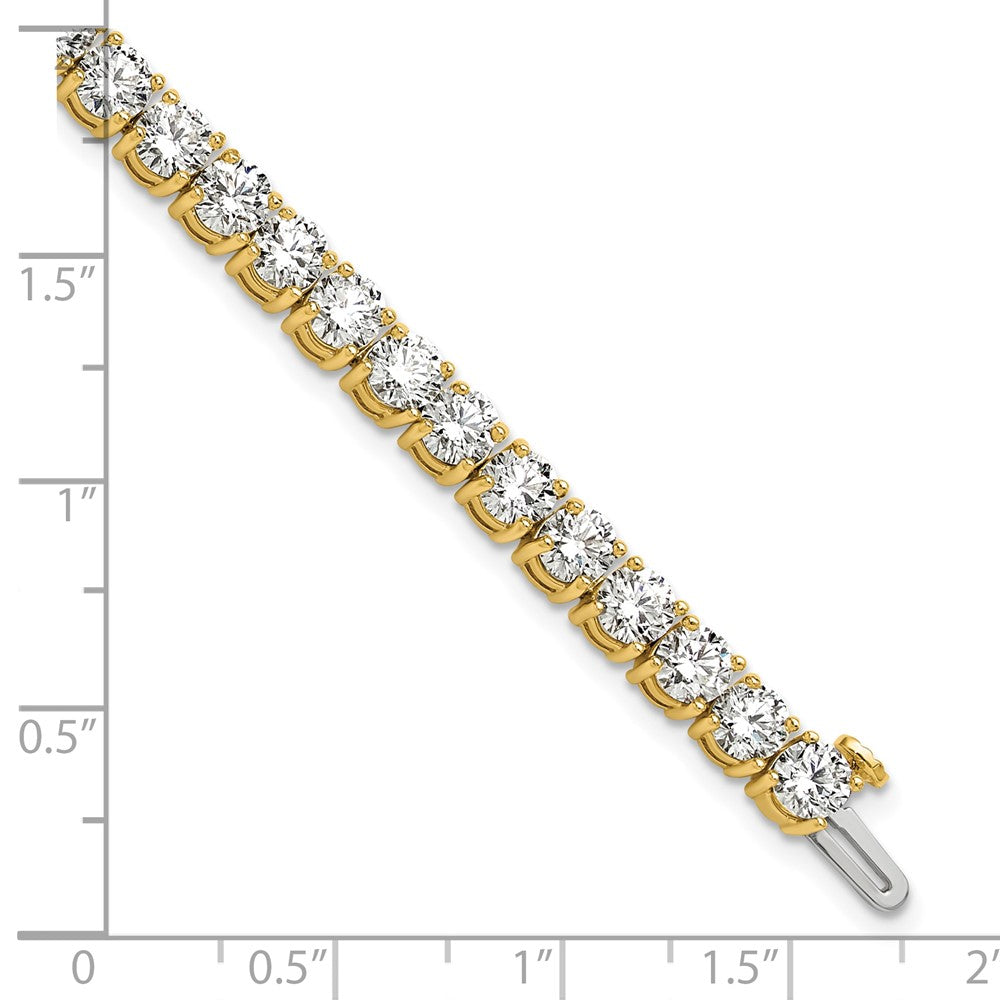 14K Yellow Gold 12 1/2 Carat Lab Grown Diamond Vs+ F+ Complete Tennis Bracelet