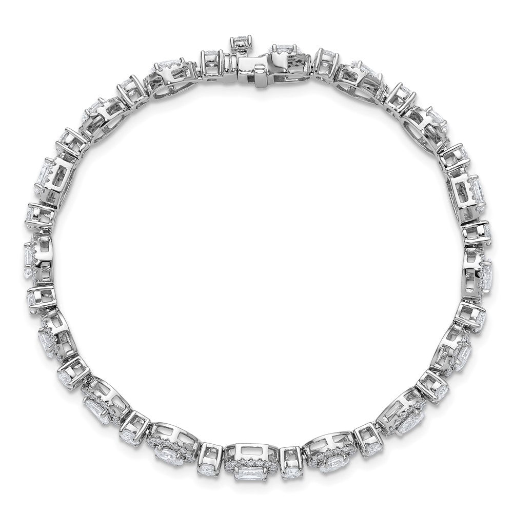 14K White Gold 5 5/8 Carat Lab Grown Diamond Vs+ F+ Complete Fashion Tennis Bracelet