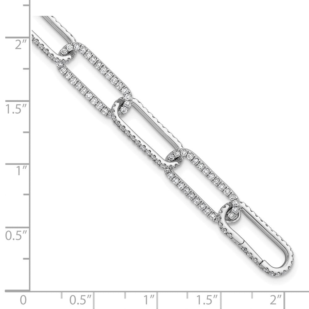 14K White Gold True Origin 4 Carat Lab Grown Diamond Vs+ F+ 8 Inch Link Bracelet With A 1 Extension