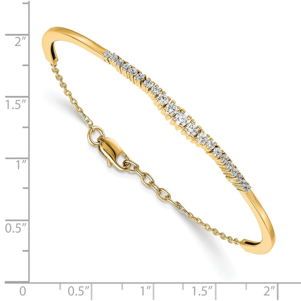 14k Yellow Gold 3/4 Ct. Lab Grown Diamond VS/SI+ G+ Graduated Bangle Bracelet