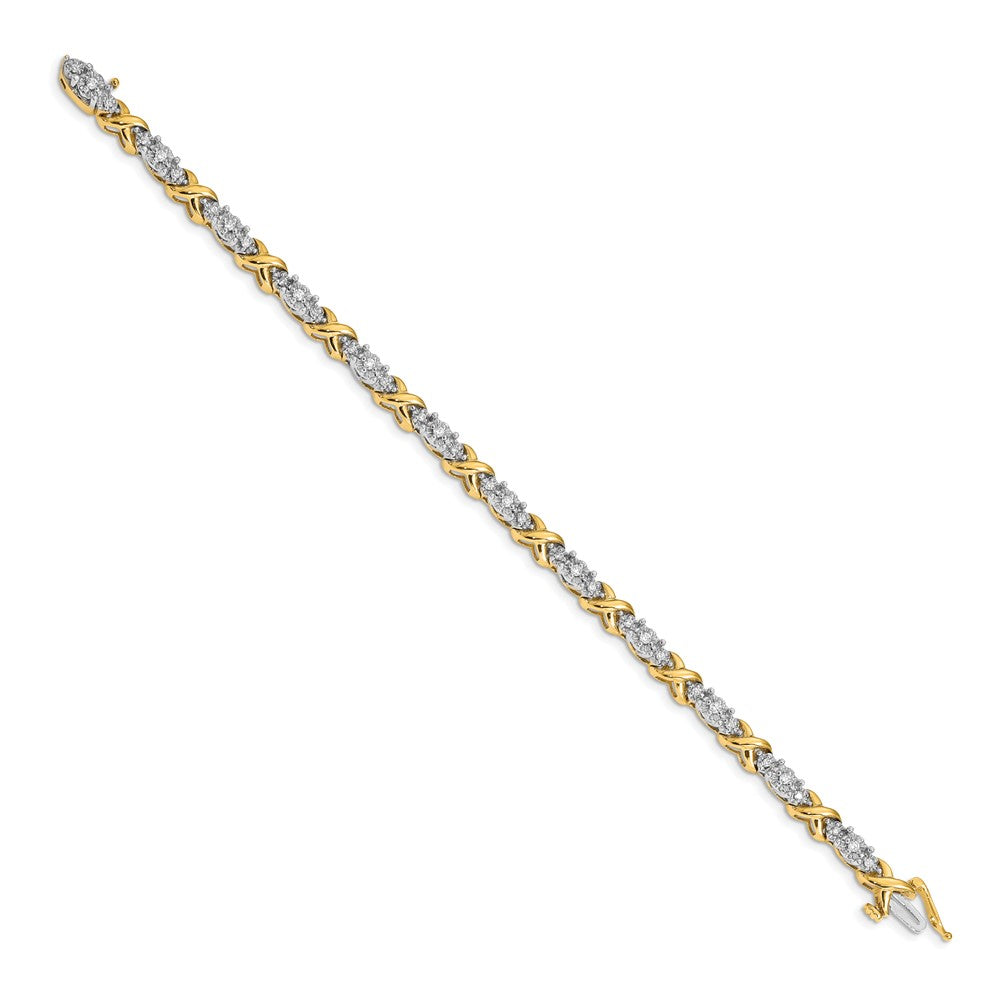 14k Two-Tone 1/2 Ct. Lab Grown Diamond VS/SI+ G+ 7 inch X Fancy Bracelet