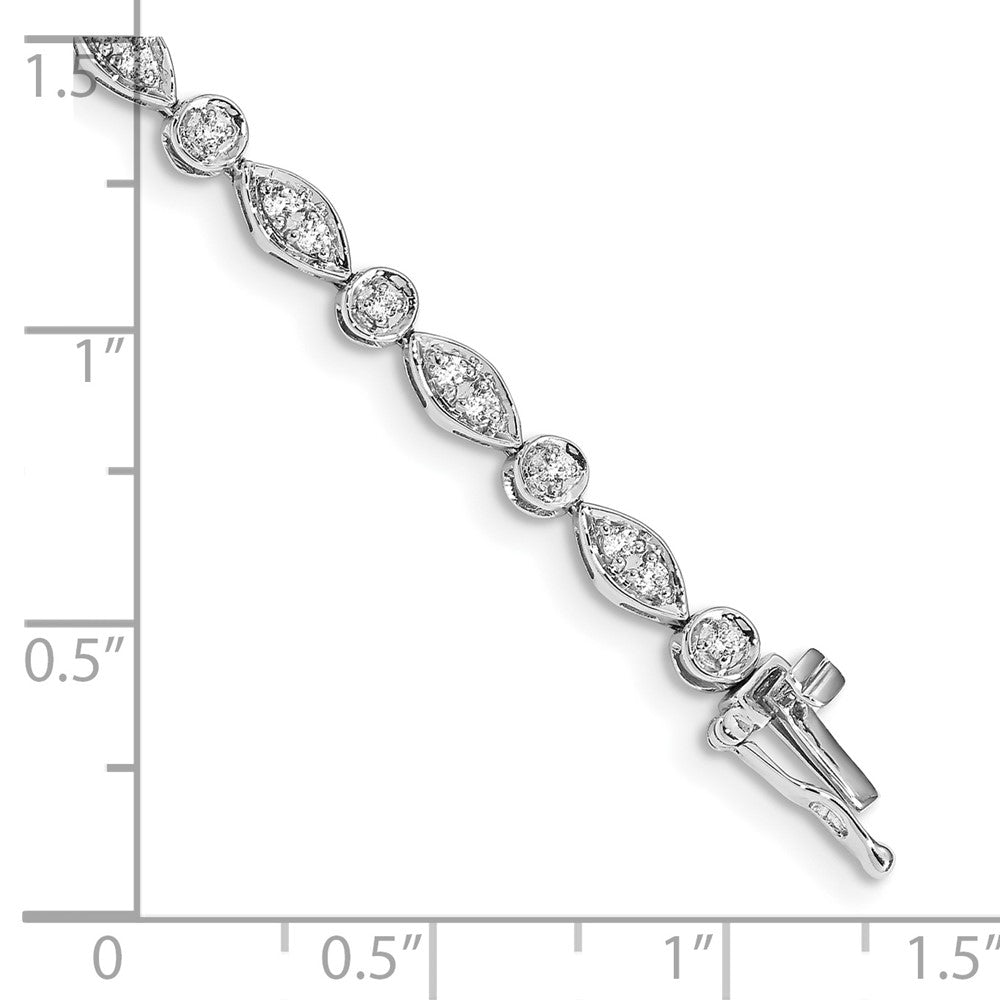 14k White Gold 3/4 Ct. Lab Grown Diamond VS/SI+ G+ 7 inch Fancy Bracelet