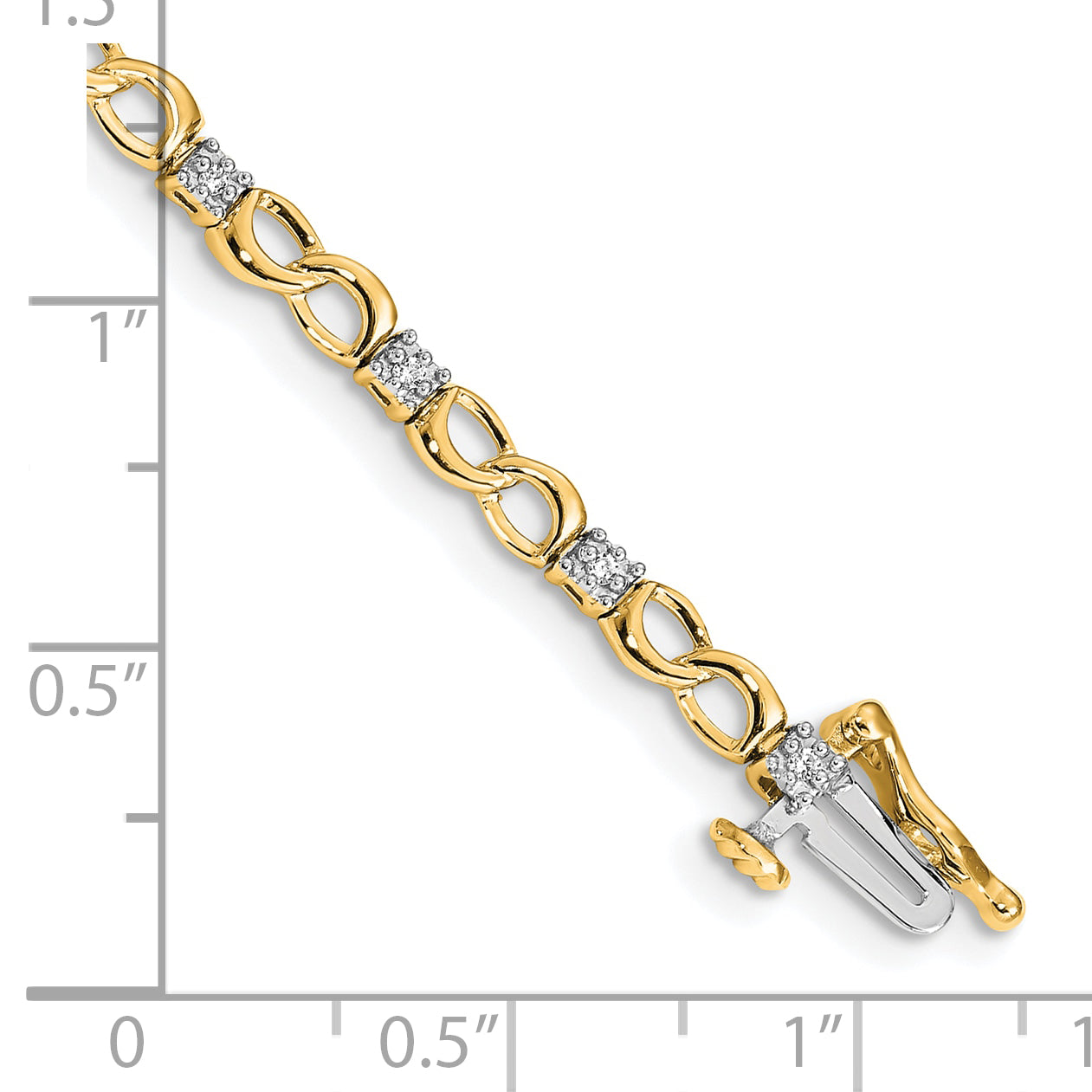 10K Yellow Gold Diamond Figure 8 Link Bracelet