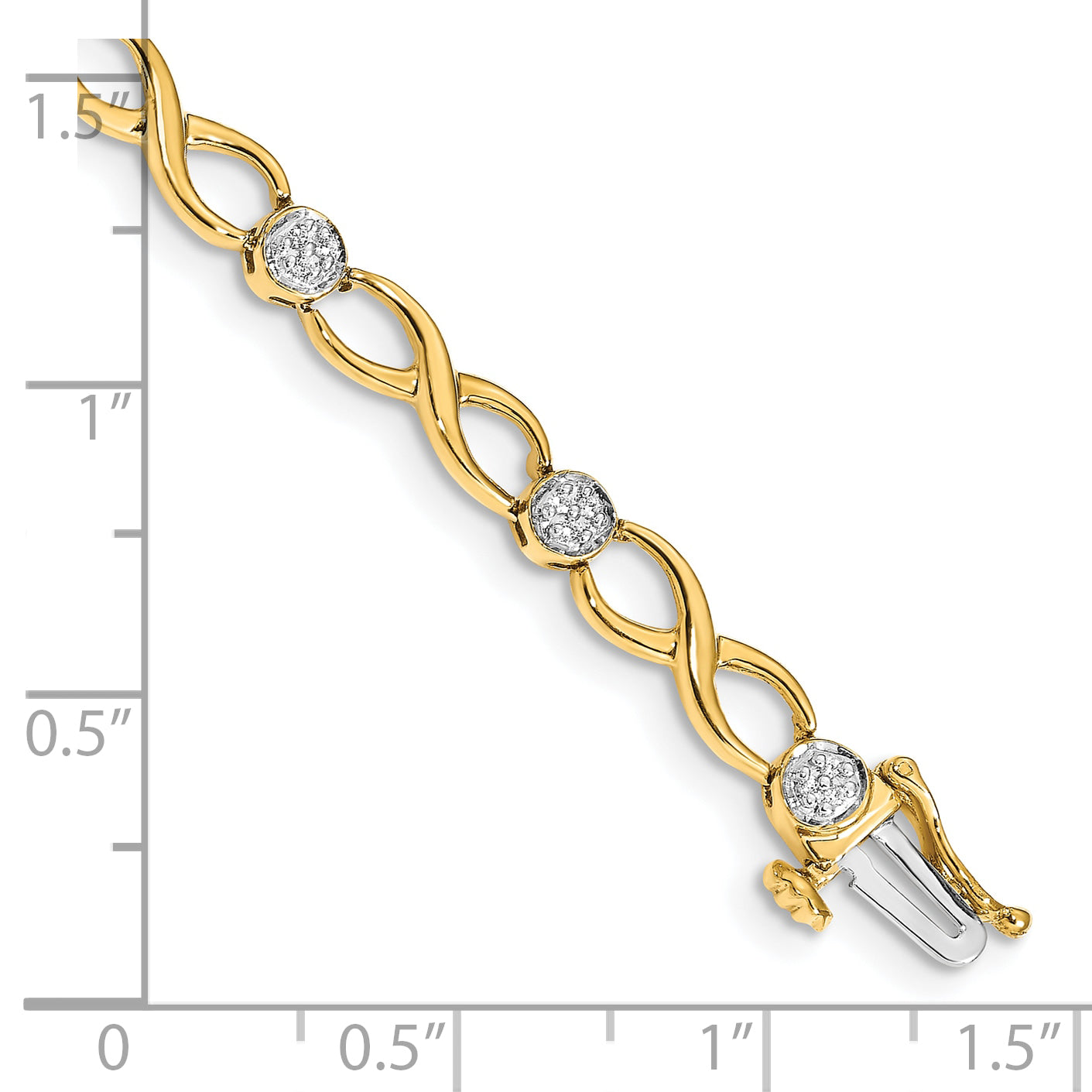 10K Yellow Gold Diamond Infinity Bracelet