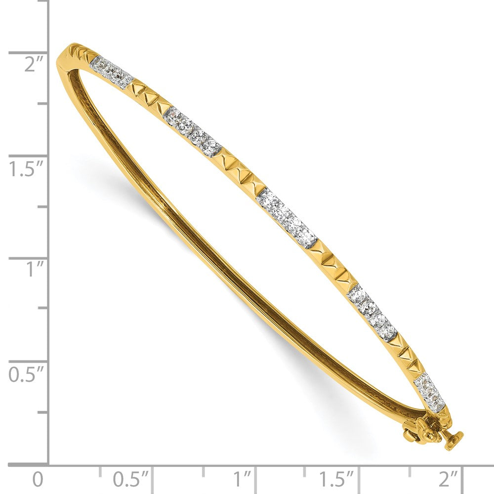 14K Yellow Gold True Origin 1/2 Carat Lab Grown Diamond Vs D E F 6.75 Inch Bangle