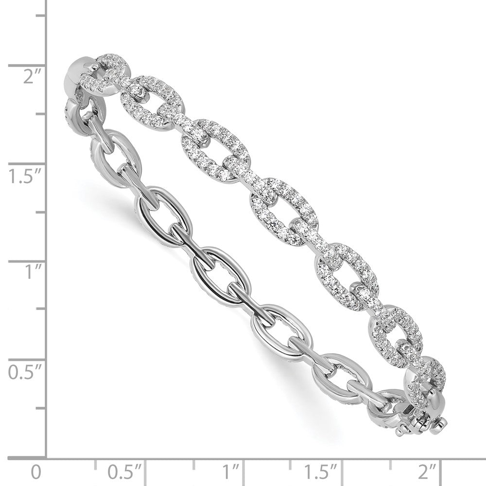 14K White Gold True Origin 2 1/6 Carat Lab Grown Diamond Vs Def 7 Inch Link Bangle