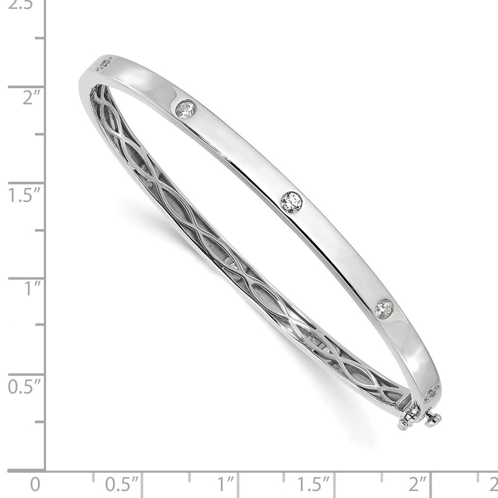 14K White Gold True Origin 3/4 Carat Lab Grown Diamond Vs D E F 6.75 Inch Bangle