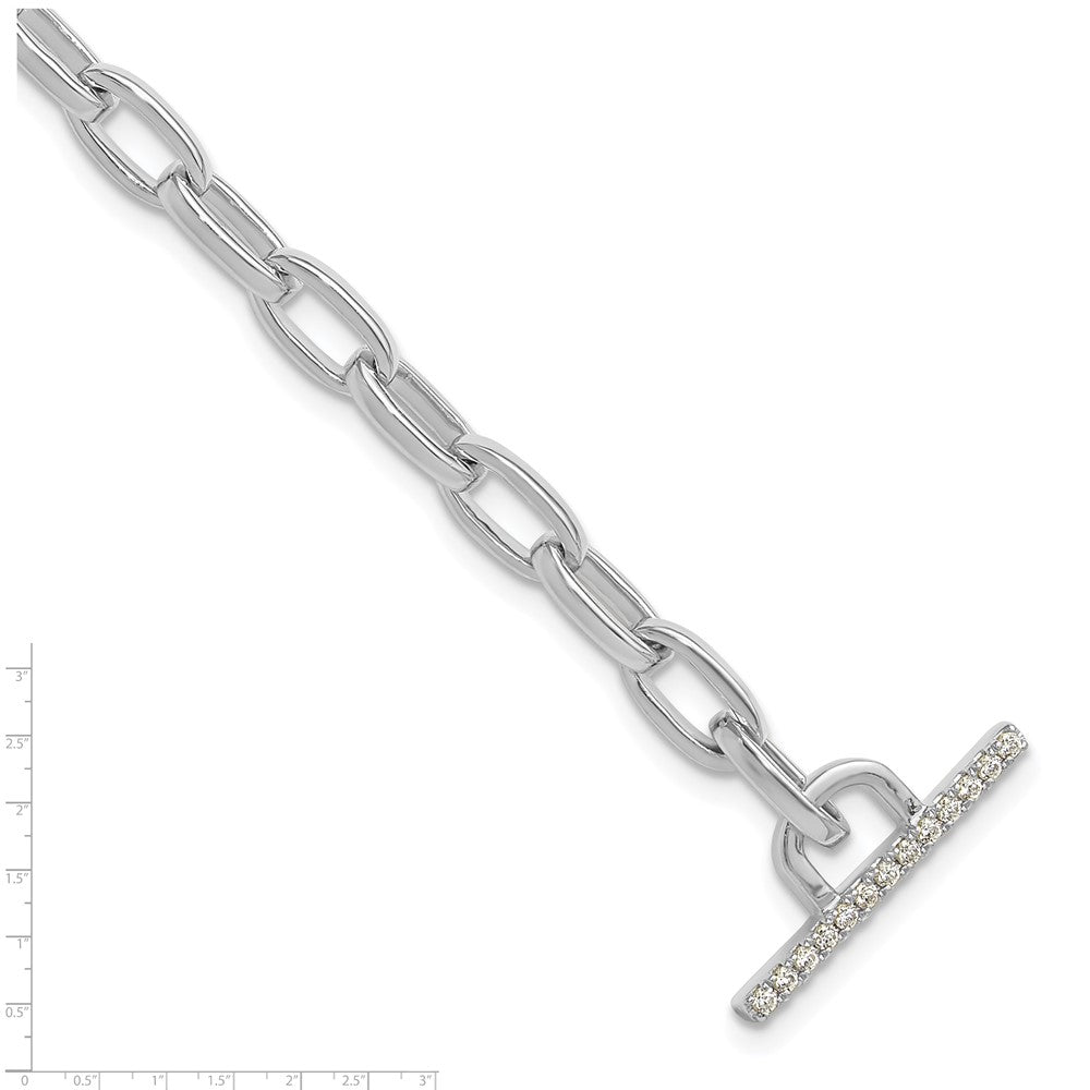 14K White Gold True Origin 1/3 Carat Lab Grown Diamond Vs D E F 7 Inch Toggle Bracelet