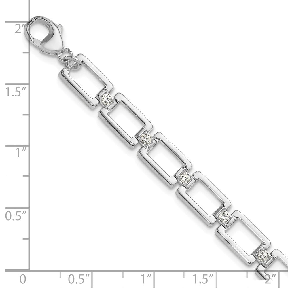 14K White Gold True Origin 1/2 Carat Lab Grown Diamond Vs Def 7 Inch Fancy Link Bracelet