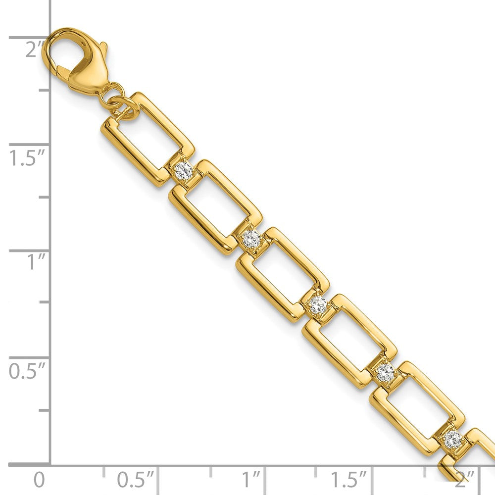 14K Yellow Gold True Origin 1/2 Carat Lab Grown Diamond Vs Def 7 Inch Fancy Link Bracelet