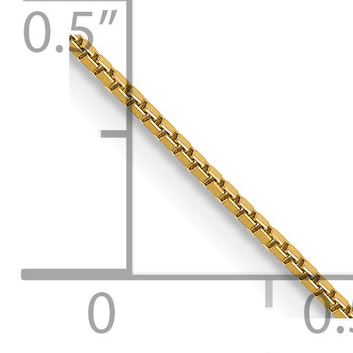 14K Yellow Gold 14 Inch .9mm Box With Spring Ring Clasp Chain Necklace