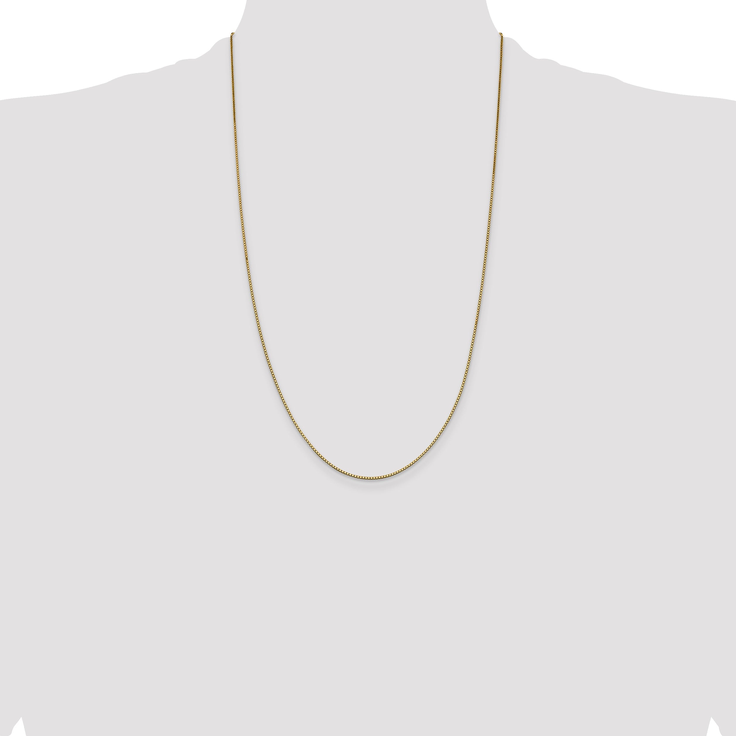 14K Yellow Gold 26 Inch .95mm Box With Lobster Clasp Chain Necklace