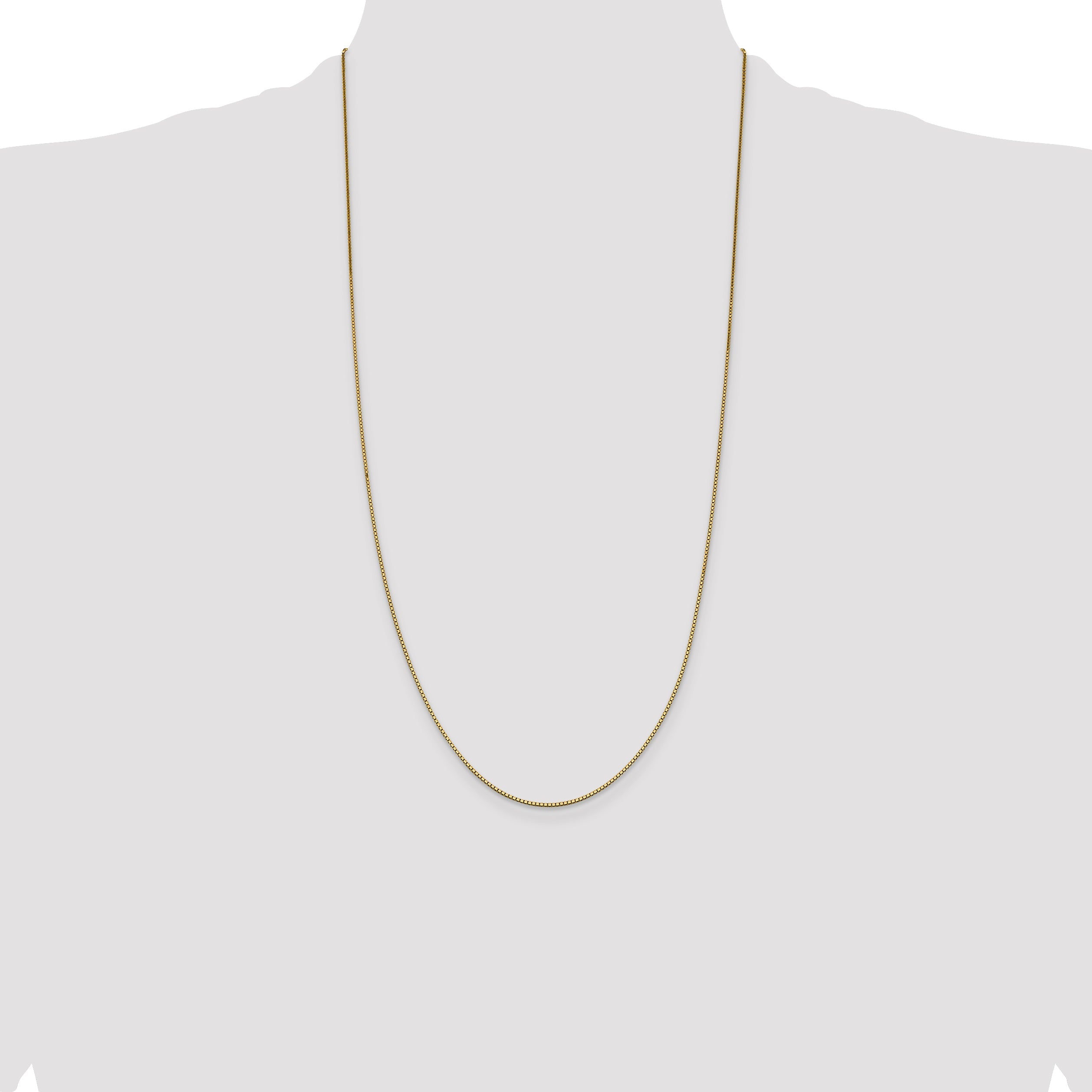 14K Yellow Gold 28 Inch .95mm Box With Lobster Clasp Chain Necklace