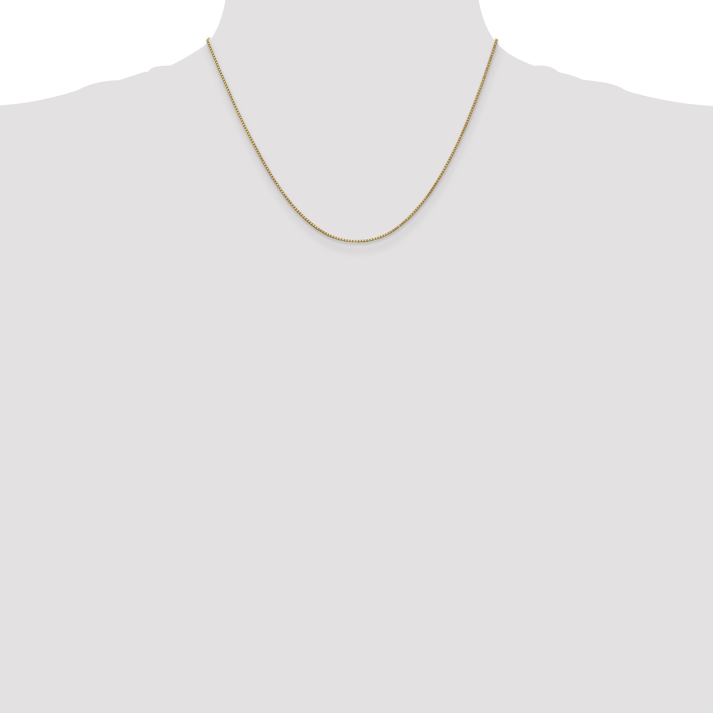 14K Yellow Gold 18 Inch 1mm Box With Lobster Clasp Chain Necklace