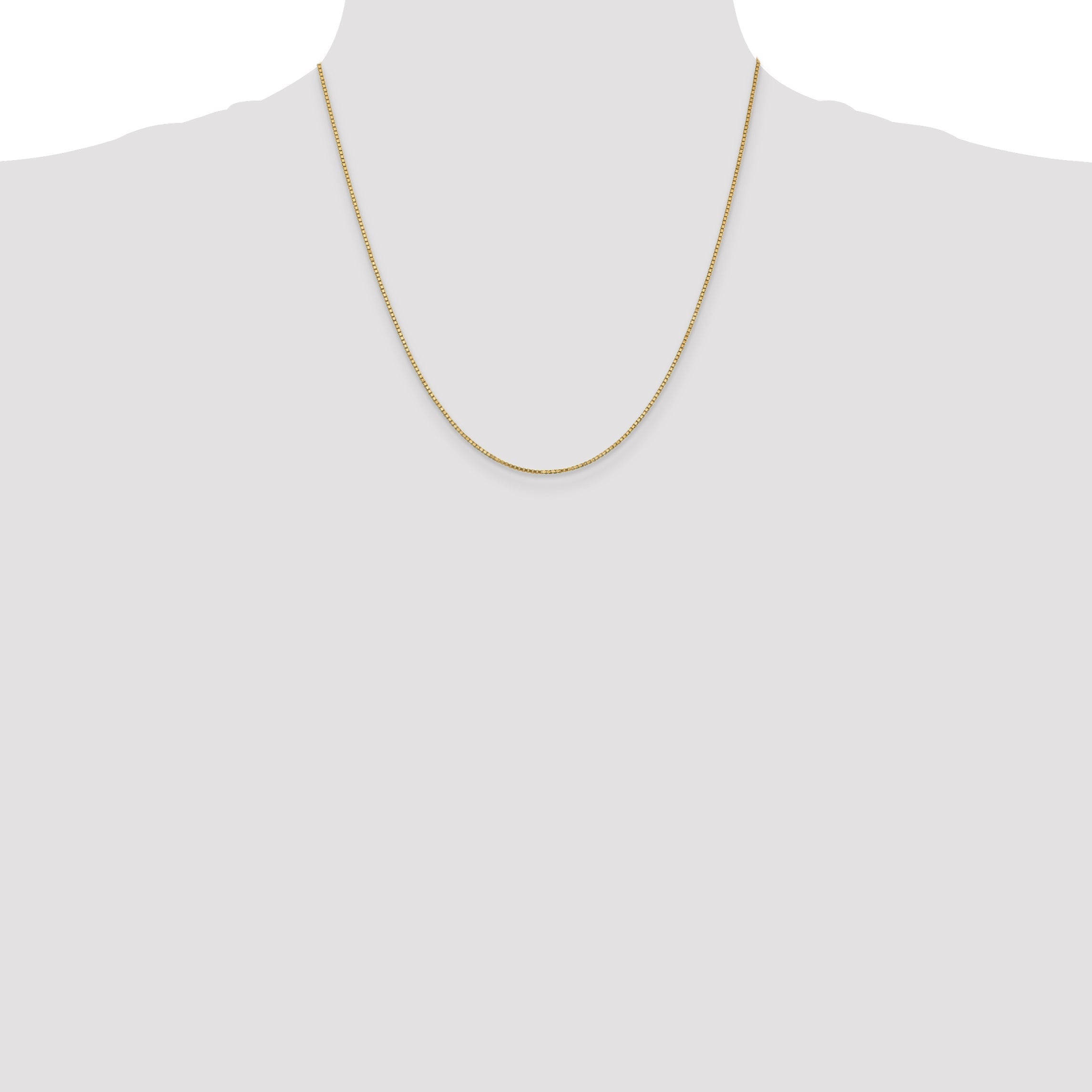 14K Yellow Gold 20 Inch 1.1mm Box With Lobster Clasp Chain Necklace