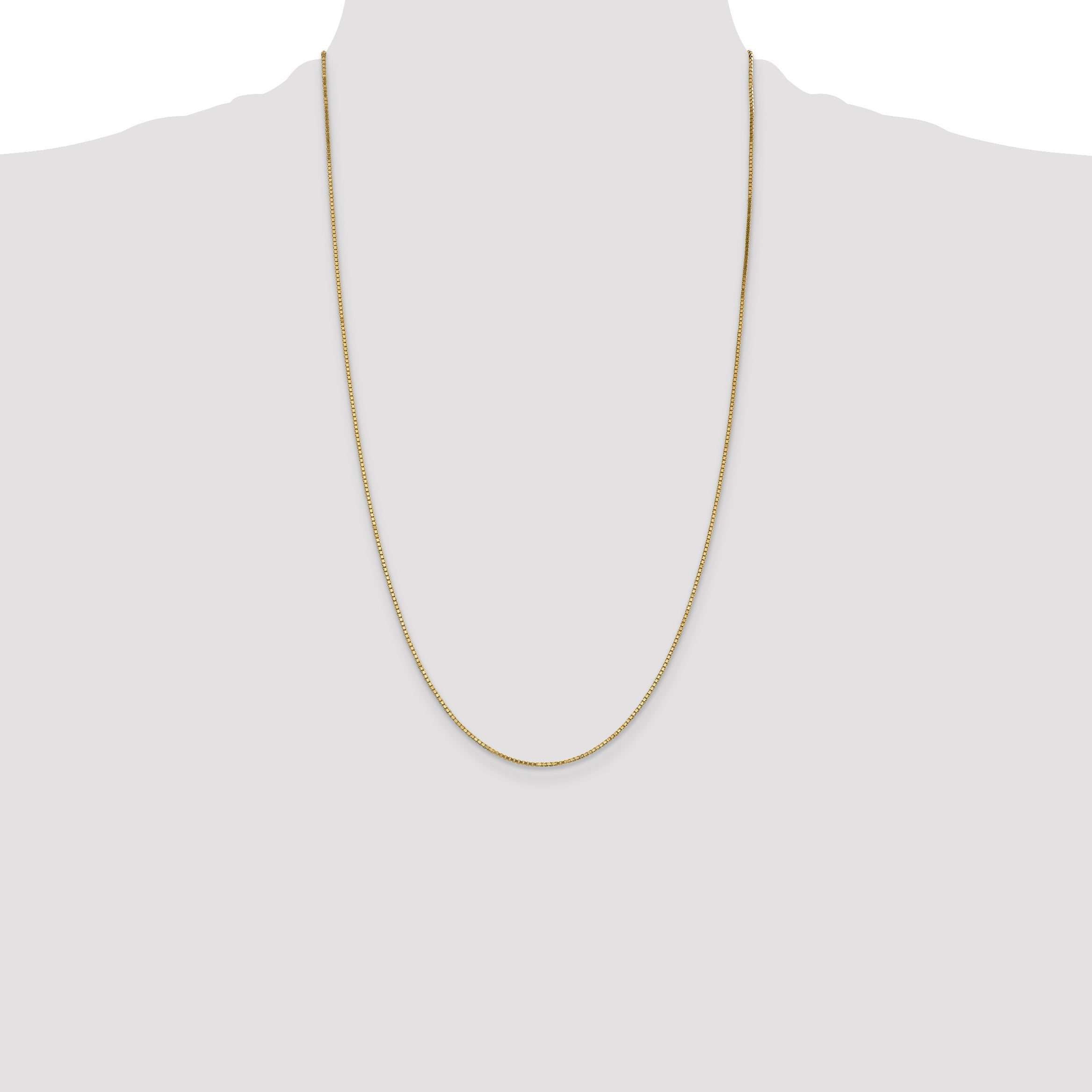 14K Yellow Gold 26 Inch 1.1mm Box With Lobster Clasp Chain Necklace