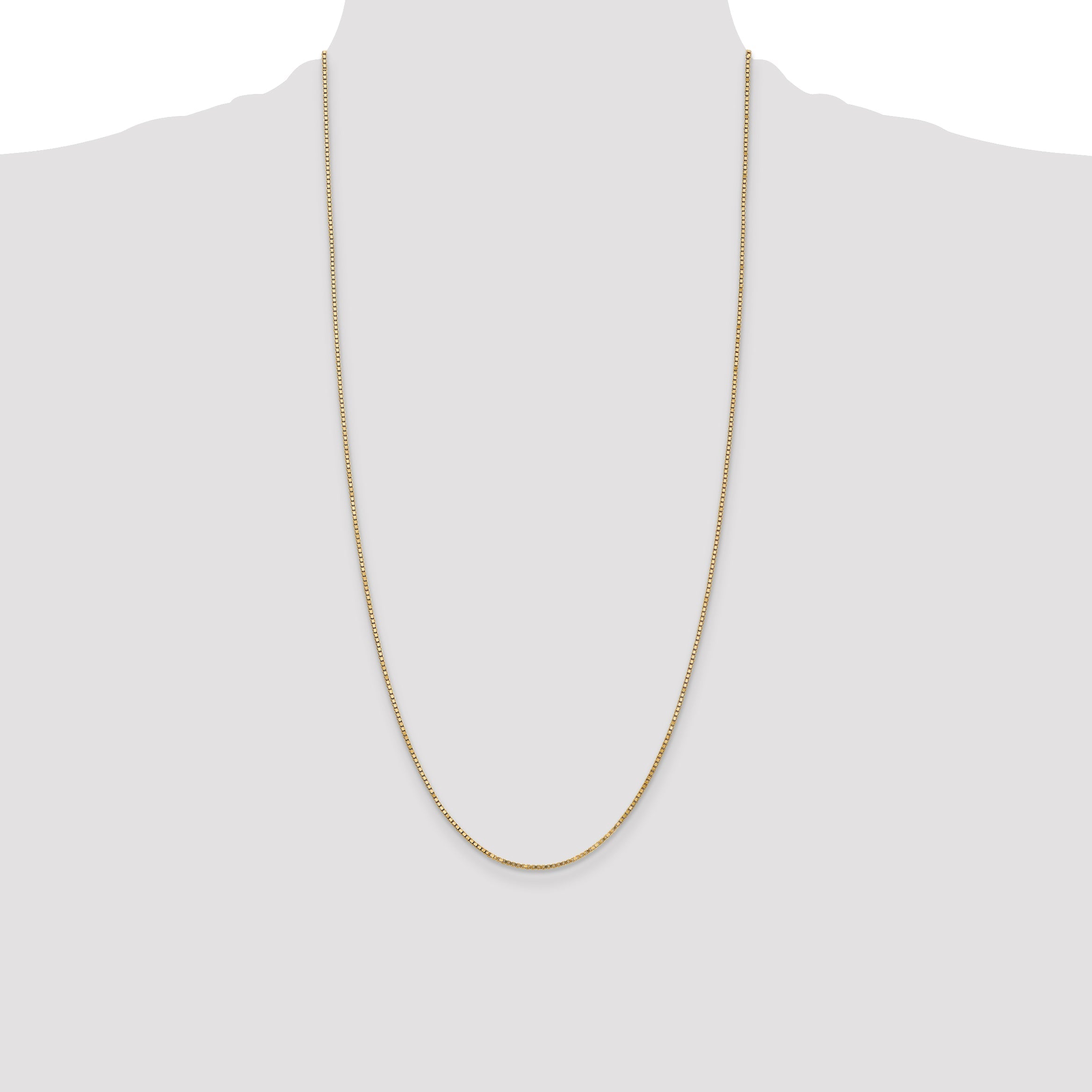 14K Yellow Gold 28 Inch 1.4mm Box With Lobster Clasp Chain Necklace
